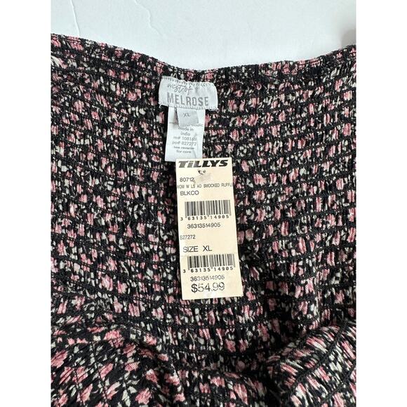 Tillys West Of Melrose Garden Party Smocked Ruffle Hem Mini Dress XL NWT - Picture 8 of 9